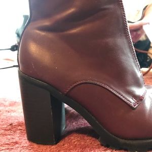 Oxblood heeled booties